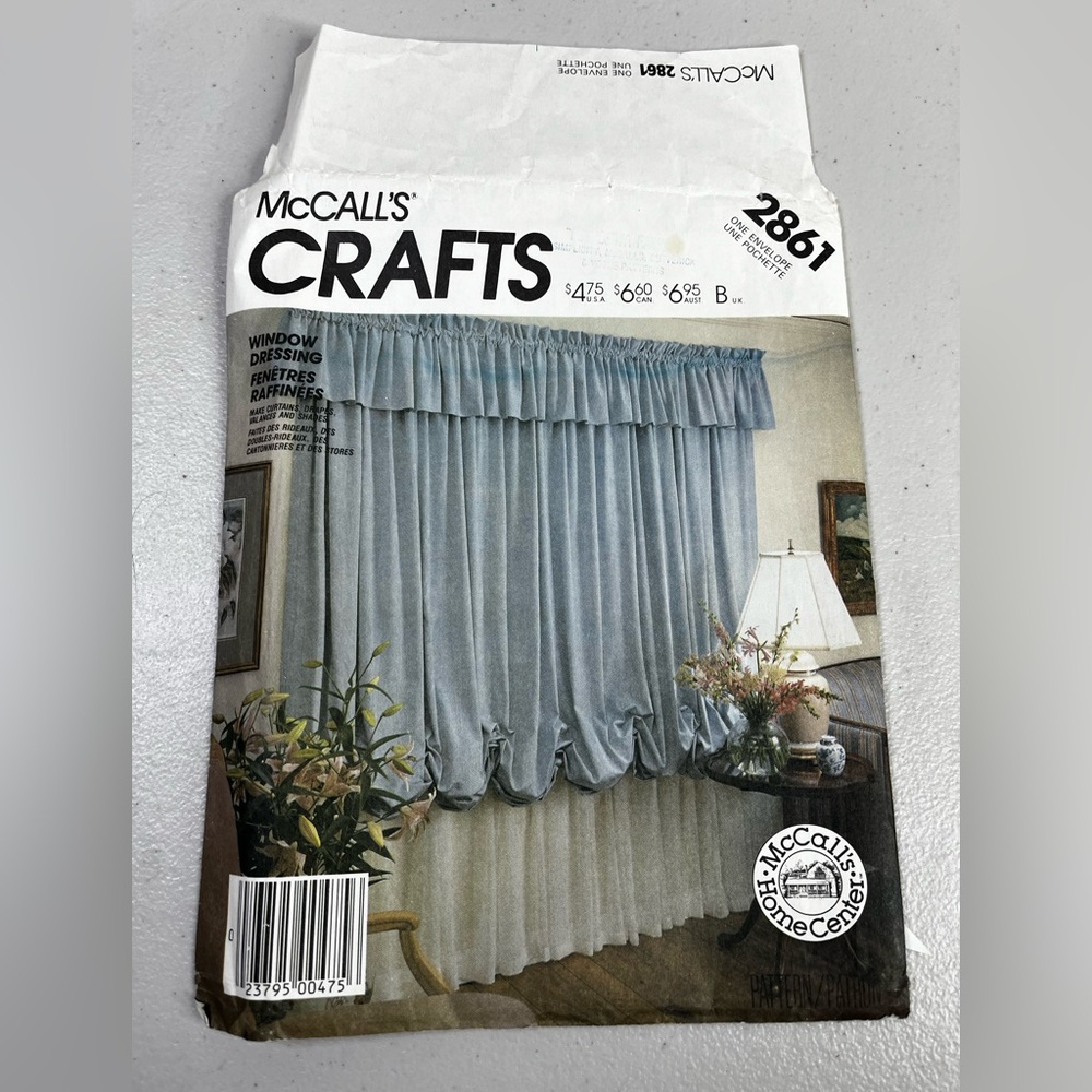 Vintage McCall's Crafts 2861-1985 -instructions to make Various Window dressings